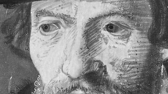 Infrarood-detail ogen-man 16e eeuws paneel