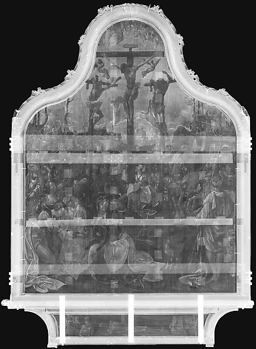 Engebrechtsz-1:1 Rontgen van het middenpaneel 198 x 146 cm De Lakenhal